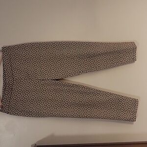 MELISSA PAIGE Gold/Black/Beige Metallic Pull-On Stretch Ankle Pants, Size: 1X